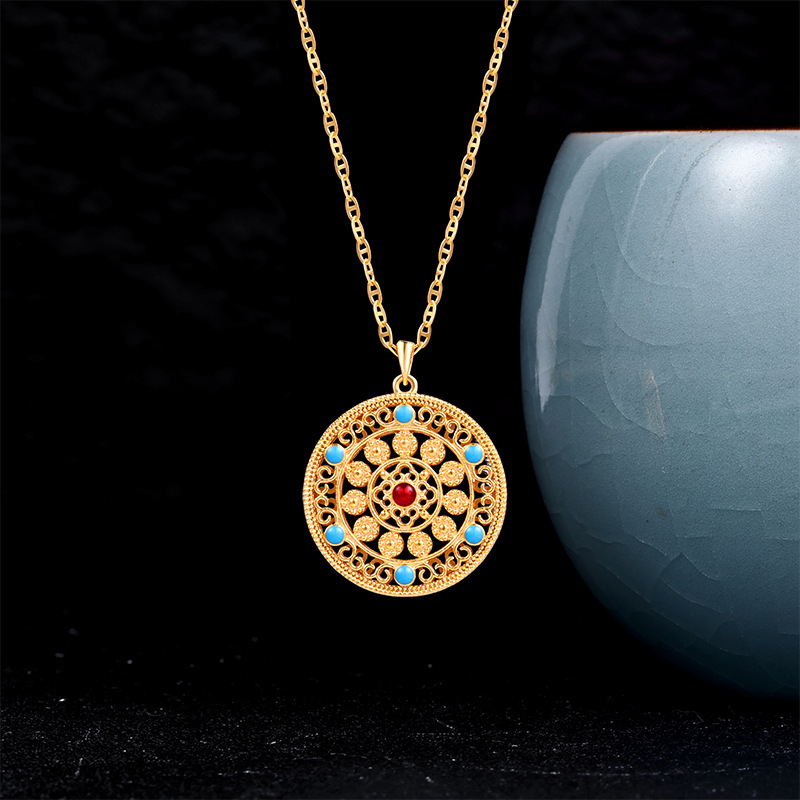 999纯银项链/吊坠/铜镀金饰品/佛像/银饰产品图