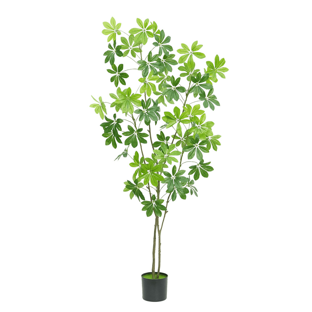 Grandes luces simulación de lujo plantas pies de pato macetas de madera decoración interior suelo árboles falsos bonsái net verde Item Picture