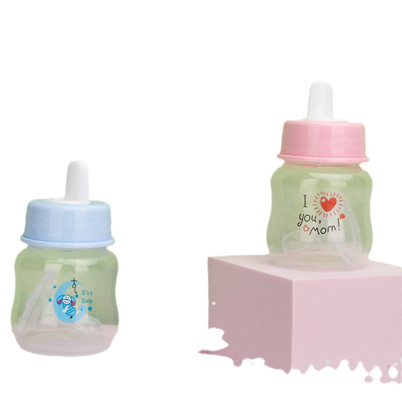 苹果熊外贸款母婴厂家标口多用奶瓶PP奶瓶组合2个奶嘴批发60ml白底实物图