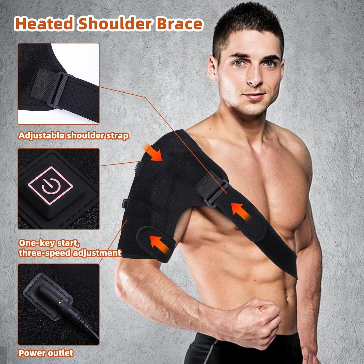Cross-Border Best-Selling Heated Shoulder Guard, Usb Heated Joint Fixation, Adjustable Shoulder Support For Home Physiotherapy Wholesale