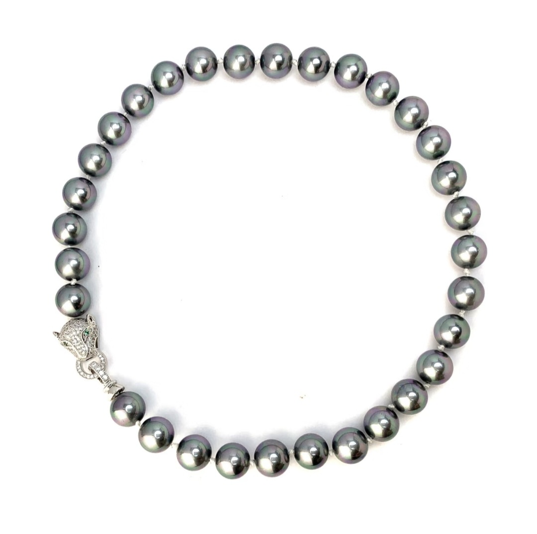 Factory direct sales of 18k micro-inlaid zircon leopard necklace with gold plating and color retention, connecting buckle, bracelet buckle and end buckle DIY accessories details Picture