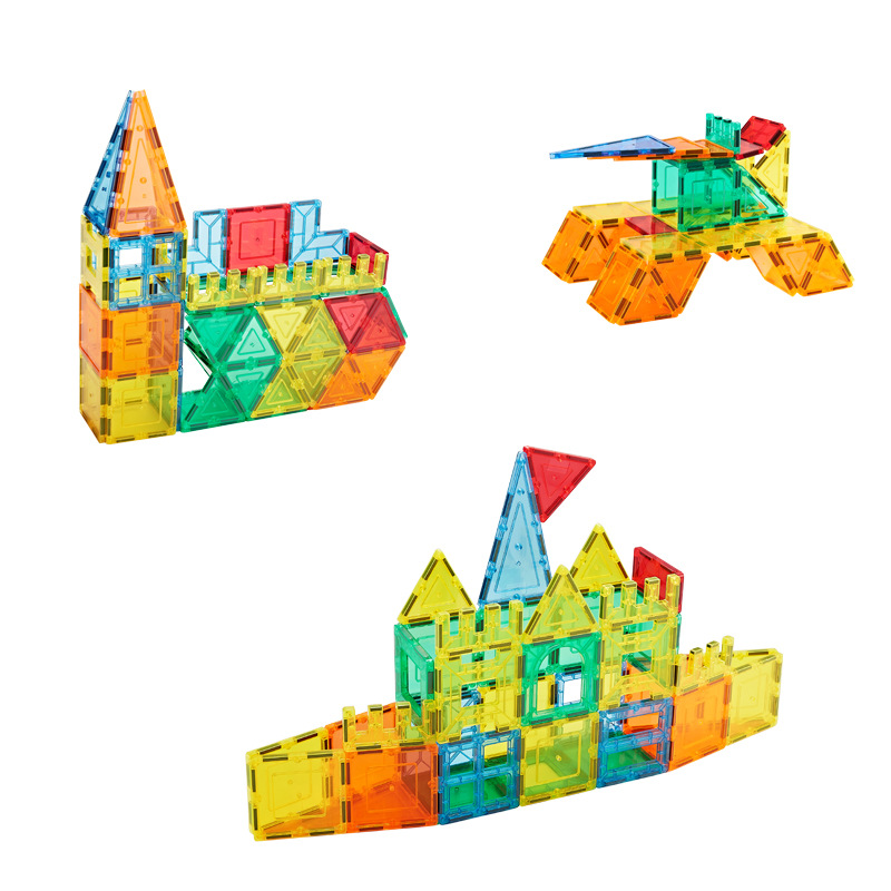 Wholesale 60pcs children's enlightenment color window magnetic sheet color box set, kindergarten early education and intelligence diy building block toys Item Picture