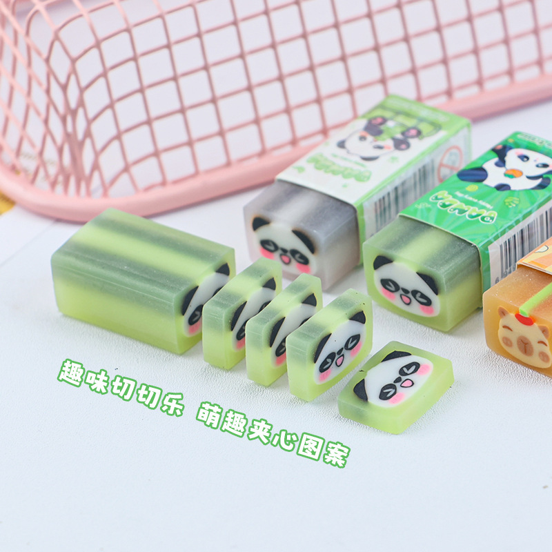 High appearance level, cute Kapibala panda, Cheqle eraser, student stationery, no chipping when erasing, clean eraser Specification image