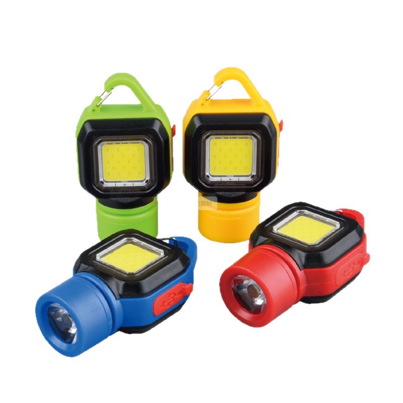 New COB portable keychain light USB charging outdoor emergency LED work light flashlight