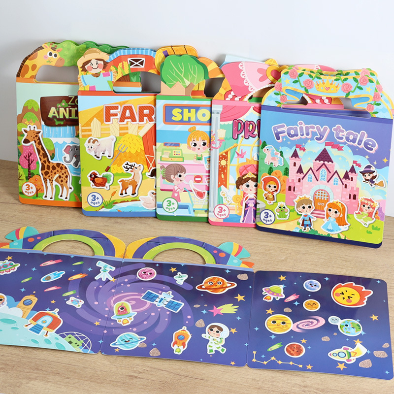 Jelly sticker book, enlightenment and intelligence fun toy, baby kindergarten gift, silicone repeatedly pasted cartoon Specification image