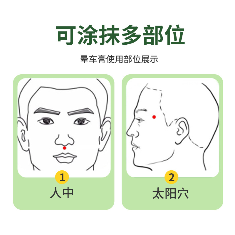 10ml mint-flavored cooling ointment, roll-on type, refreshing and invigorating, a must-have for the elderly and children to prevent vomiting and motion sickness Specification drawing
