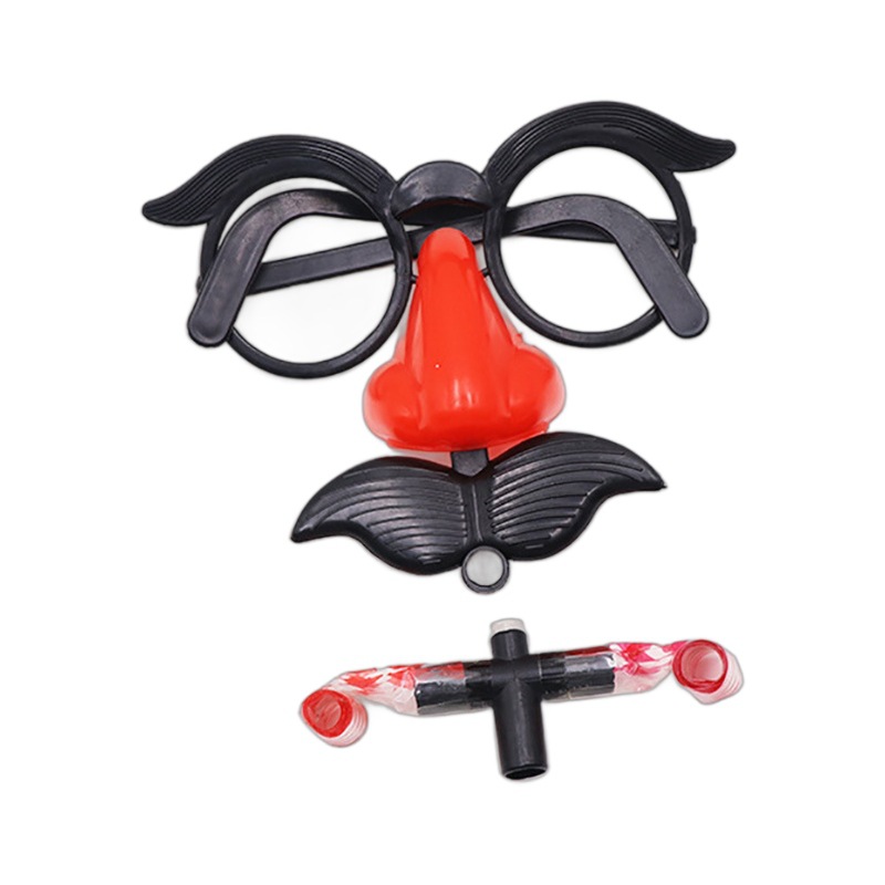 "Blowing beard, glaring eyes, small glasses, blowing dragon, big nose glasses, blowing dragon factory direct sales, prank wholesale. Item Picture