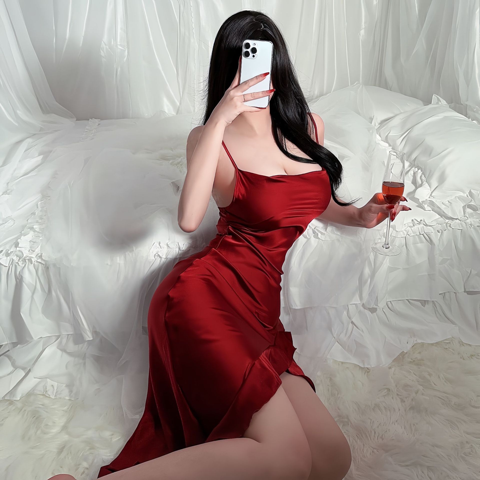 والرياح الحمراء على الإنترنت، ثياب نوم ذات ثياب نوم فاتنة، ثياب نوم متعددة الألوان، تحت ثياب الشوكة، تحت القماش Specification image