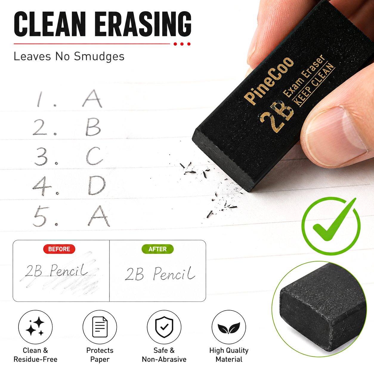 Cross-border foreign trade English Version 2B pencil set, children's writing, primary school students' eraser pencil sharpener, special stationery for exams Specification image