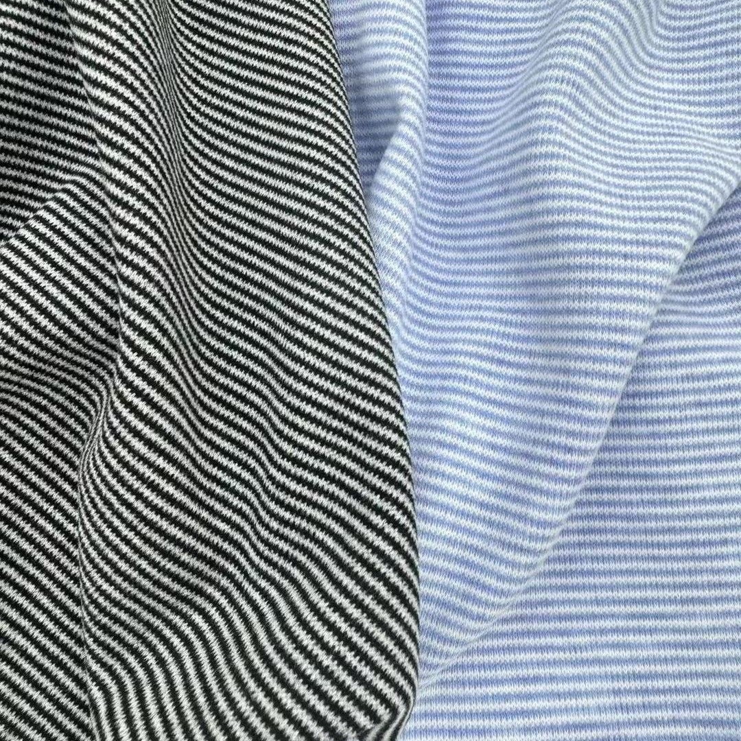 In stock, TR-colored spun 817# sheepskin wool horizontal striped knitted fabric is available for autumn and winter warm base layer and home wear Specification image