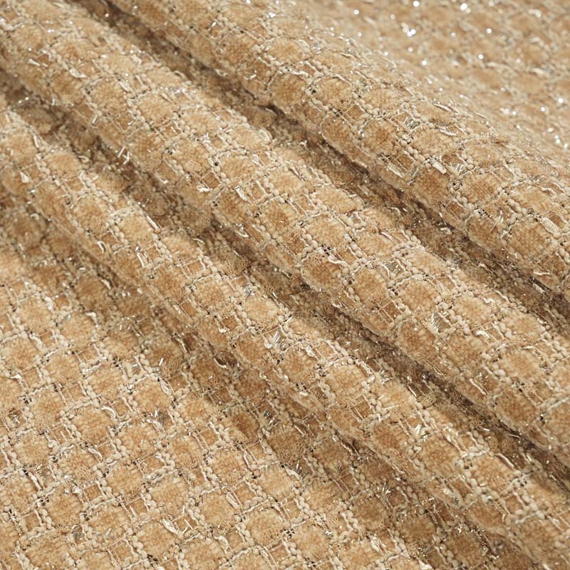 Mokashi checkered chanty fabric, brown tweed fabric for autumn and winter suits, hats, bags and accessories Application Scenario