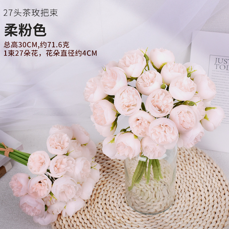 Cross-border artificial flowers: 27 peonies, bunches of raffia, camellias, roses, InS-style artificial flowers, New Year's goods from the manufacturer - 2