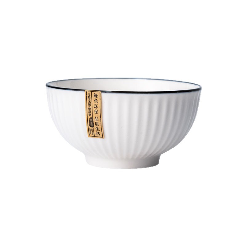 Household thickened 8-inch large ceramic soup bowl, personalized rice bowl, simple instant noodle bowl, large tableware set Item Picture