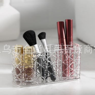 Dust-proof storage box for makeup brushes, desktop cosmetics, transparent internal drawer, multi-functional makeup table and storage rack Application Scenario