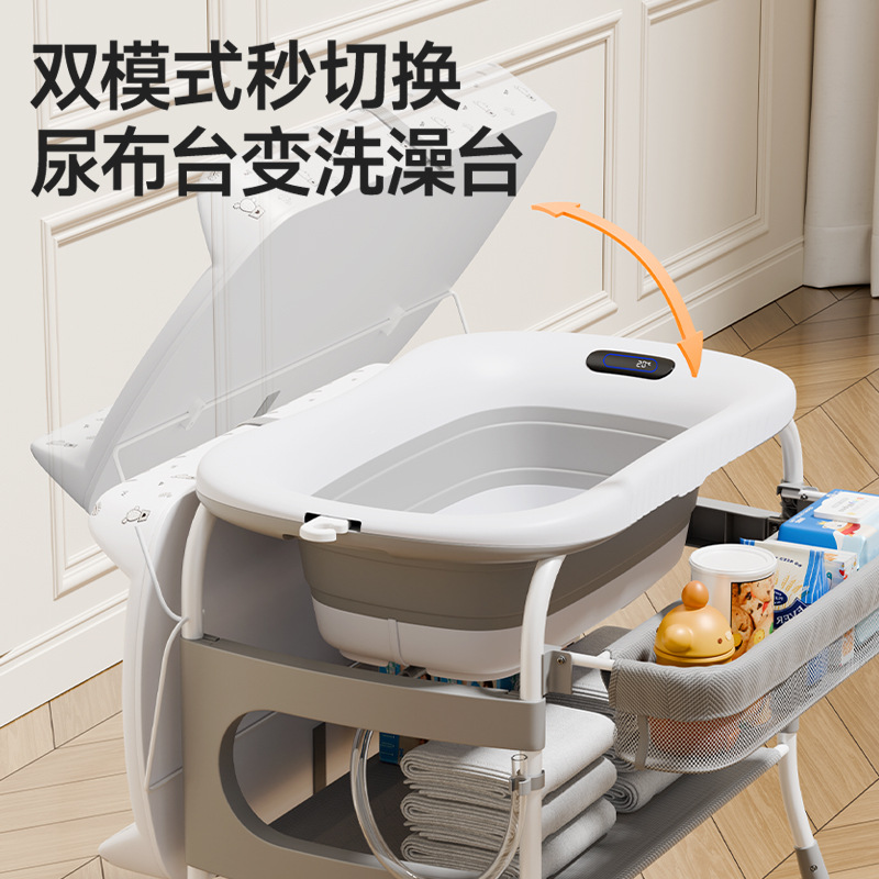 Two-in-one changing table, baby care table, newborn changing table, massage, touch, baby multi-functional, foldable Application Scenario