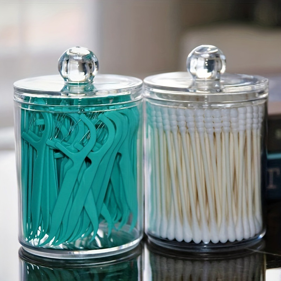 Cotton swab boxes, round cotton swab storage boxes, bathroom can storage cans, transparent toothpick boxes, dental floss boxes are selling well across borders Application Scenario