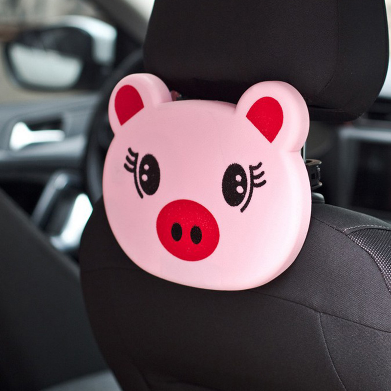 Car folding beverage cup holder, car seat back cartoon dining table, car bear dining table, dining table, plate and storage rack details Picture