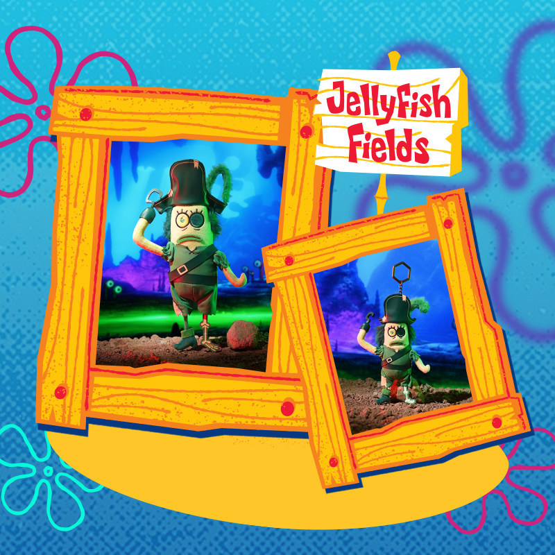 Genuine SpongeBob SquarePants Pirates series Patrick SpongeBob SquarePants figurine Roadman plush backpack pendant key details Picture