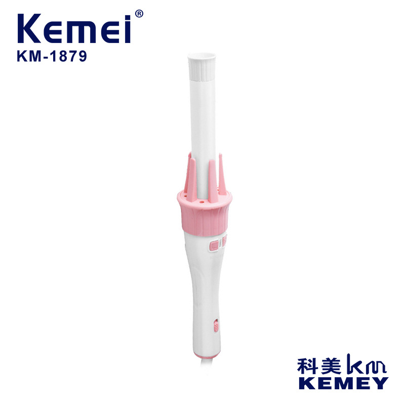科美自动卷发棒跨境KM-1879便携式卷发器负离子大波浪烫发器批发
