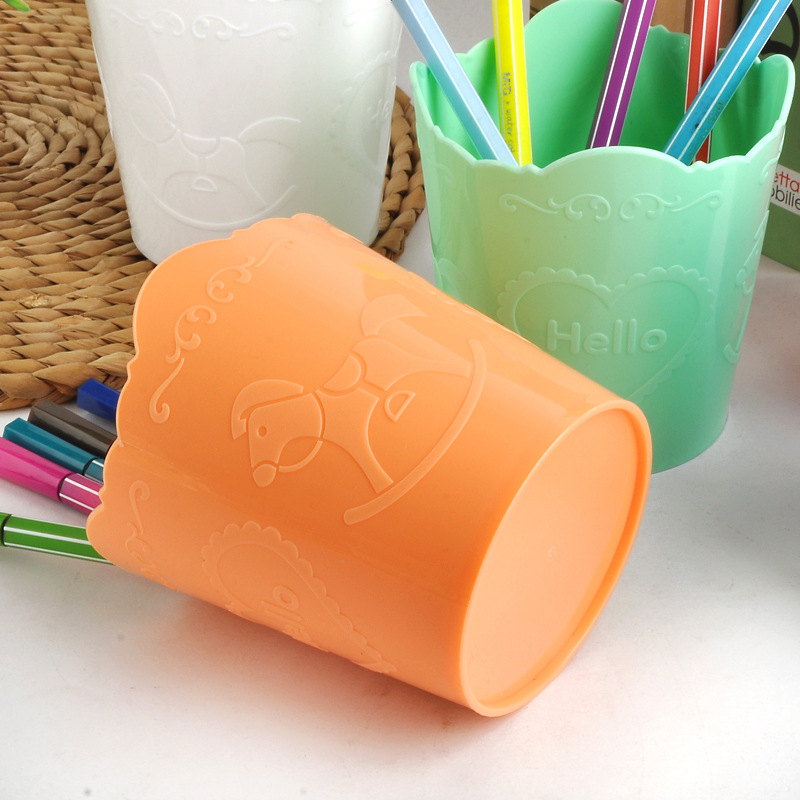 厂家直供圆形笔筒桌面收纳盒大容量笔筒PP盒装量大咨询可印刷详情图3