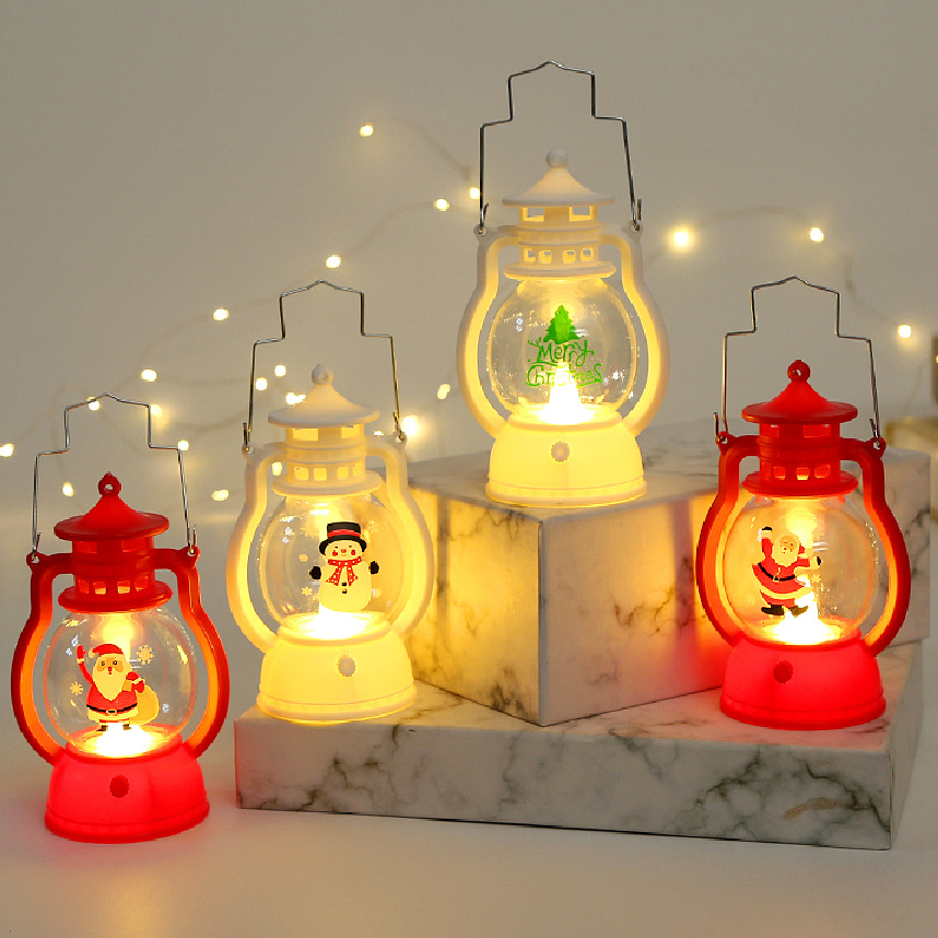 New Christmas oil lamps, children's Christmas Eve gifts, kindergarten gifts, hand-held night lights, window display items, hanging items wholesale
