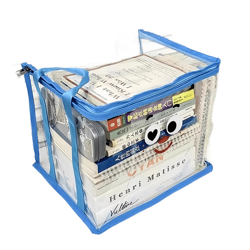 Old book storage box, large-capacity book organization wonder, student dormitory bookshelf, book bag, transparent moisture-proof and dust-proof bag Item Picture