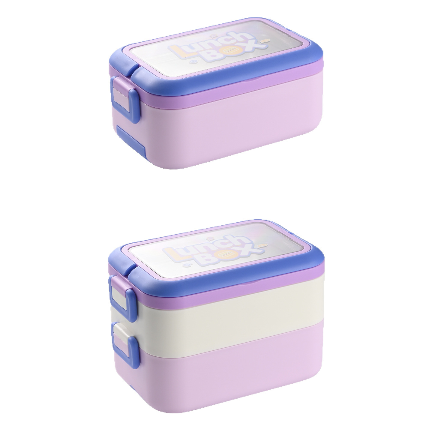 High appearance level ins cream style simple Japanese bento box with lid portable office worker compartments plastic lunch box Item Picture