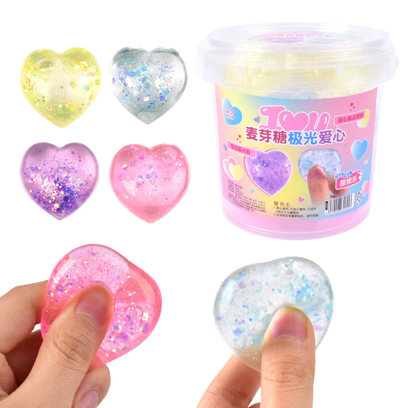 Maltose slow Rebound Heart-shaped Pinching Fun Stress-relieving and venting small toys Mini heart-shaped Pinching Fun factory wholesale Application Scenario