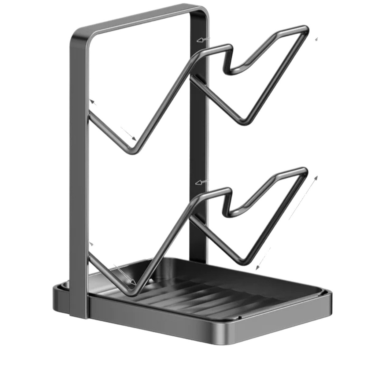 Multi-functional countertop pot lid rack, household storage, draining suction cup pot lid rack, kitchen cutting board rack, non-drilling storage rack Item Picture