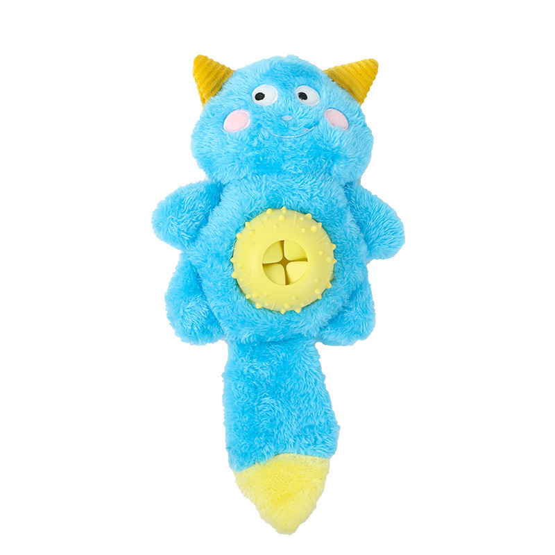 Washable dog plush toys, little monsters, hiding food, making sounds, paper, biting, tooth-protecting, entertaining and educational pet products Item Picture