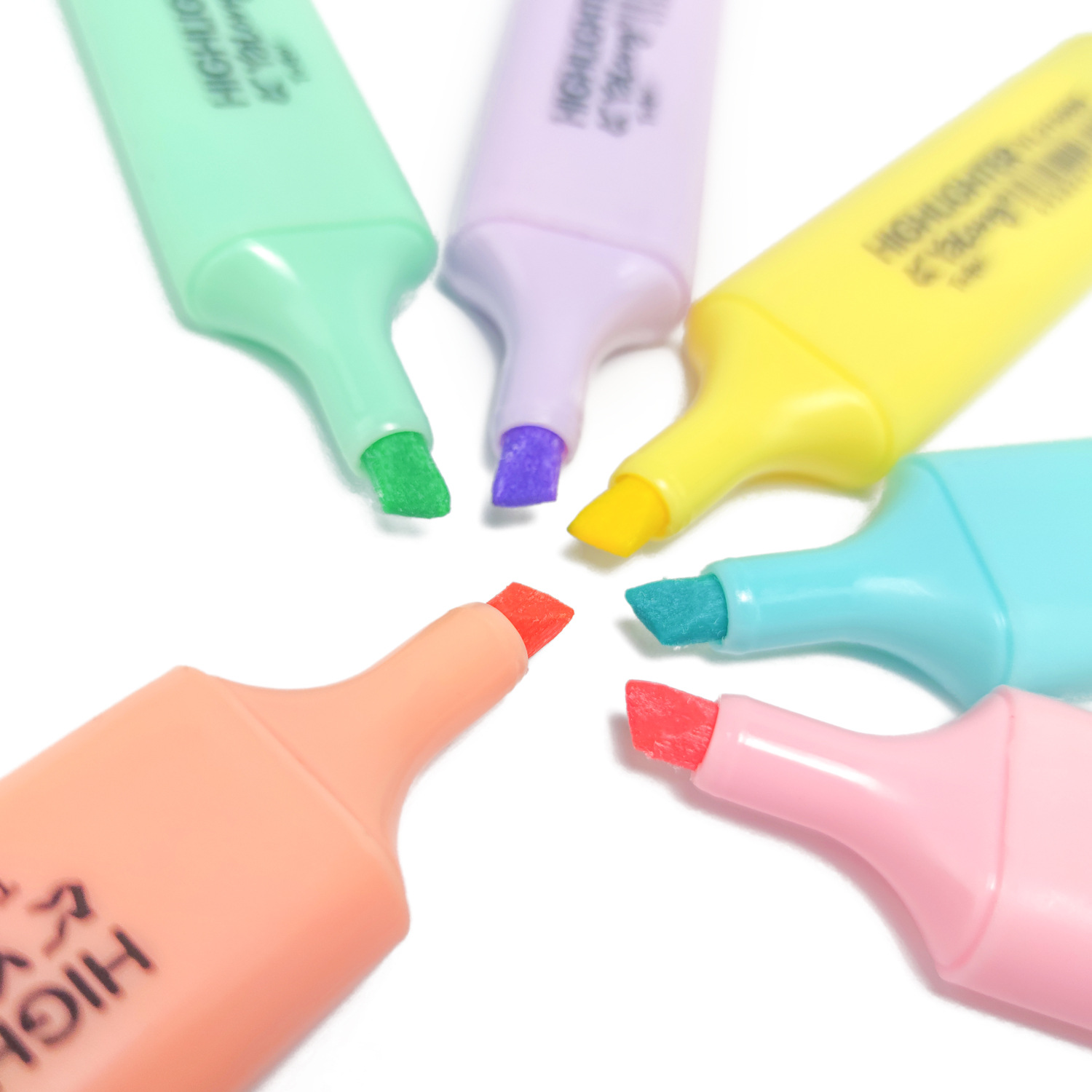 Yalong Cross-border Mini Size Bright Color Pen Highlighter Safety Ink Pastel Highlighter Children's Writing Set Application Scenario