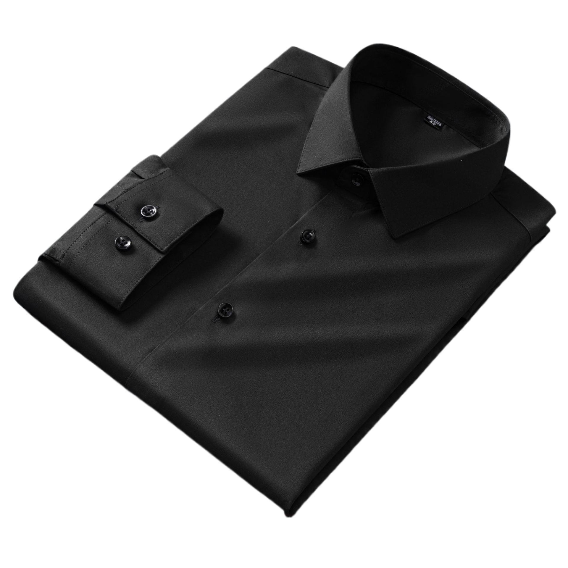 2025男士四季通勤衬衫纯色修身商务正装大码通用职场必备风格