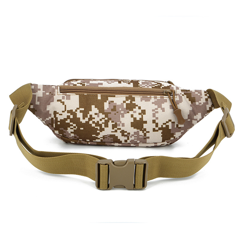 Wholesale sportswear and casual nylon waist bags, camouflage running bags, multi-purpose men's mobile phone crossbody bags, portable mini chest bags details Picture