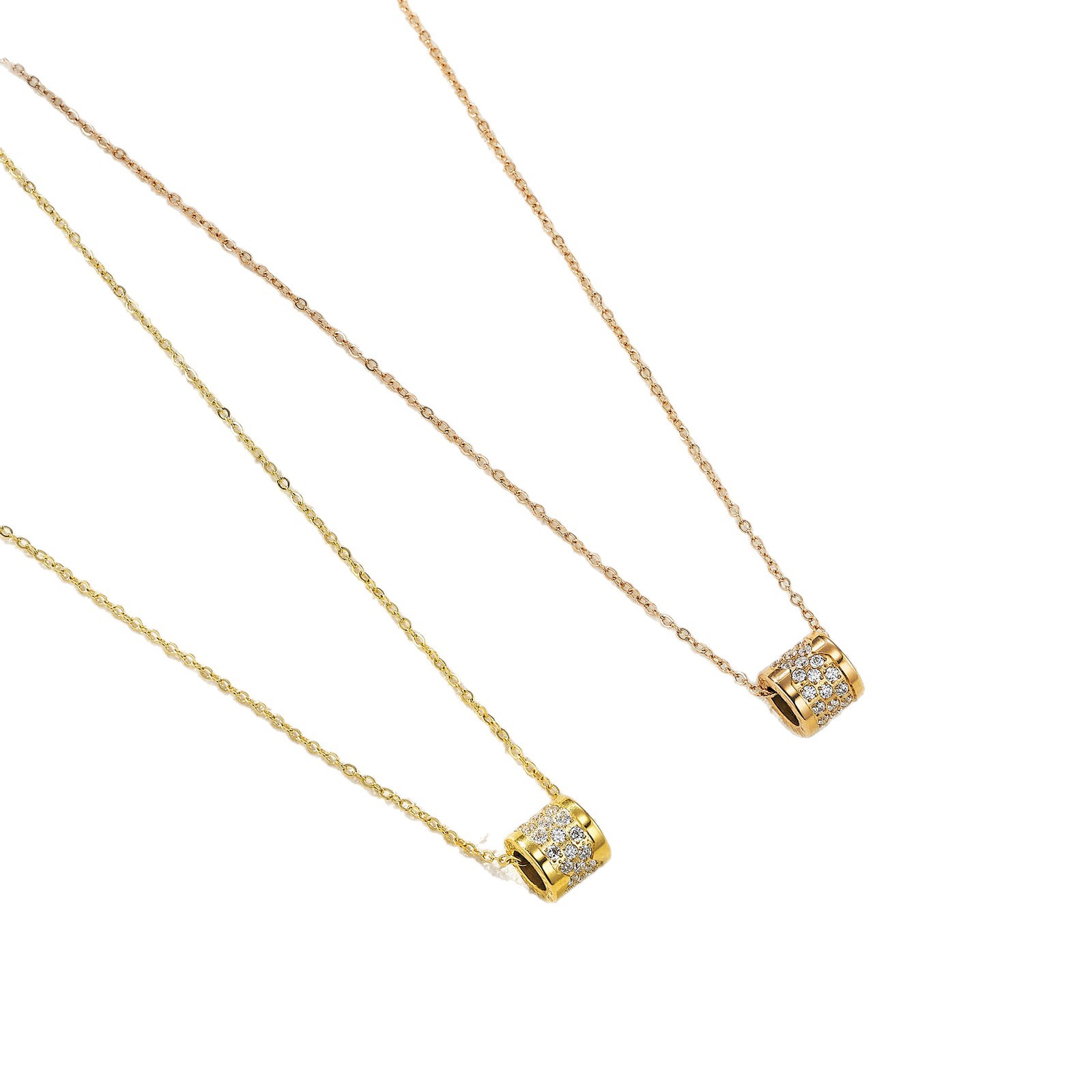 项链/珍珠/天然石项链/珍珠链条女款拼接气质/珍珠项链白底实物图