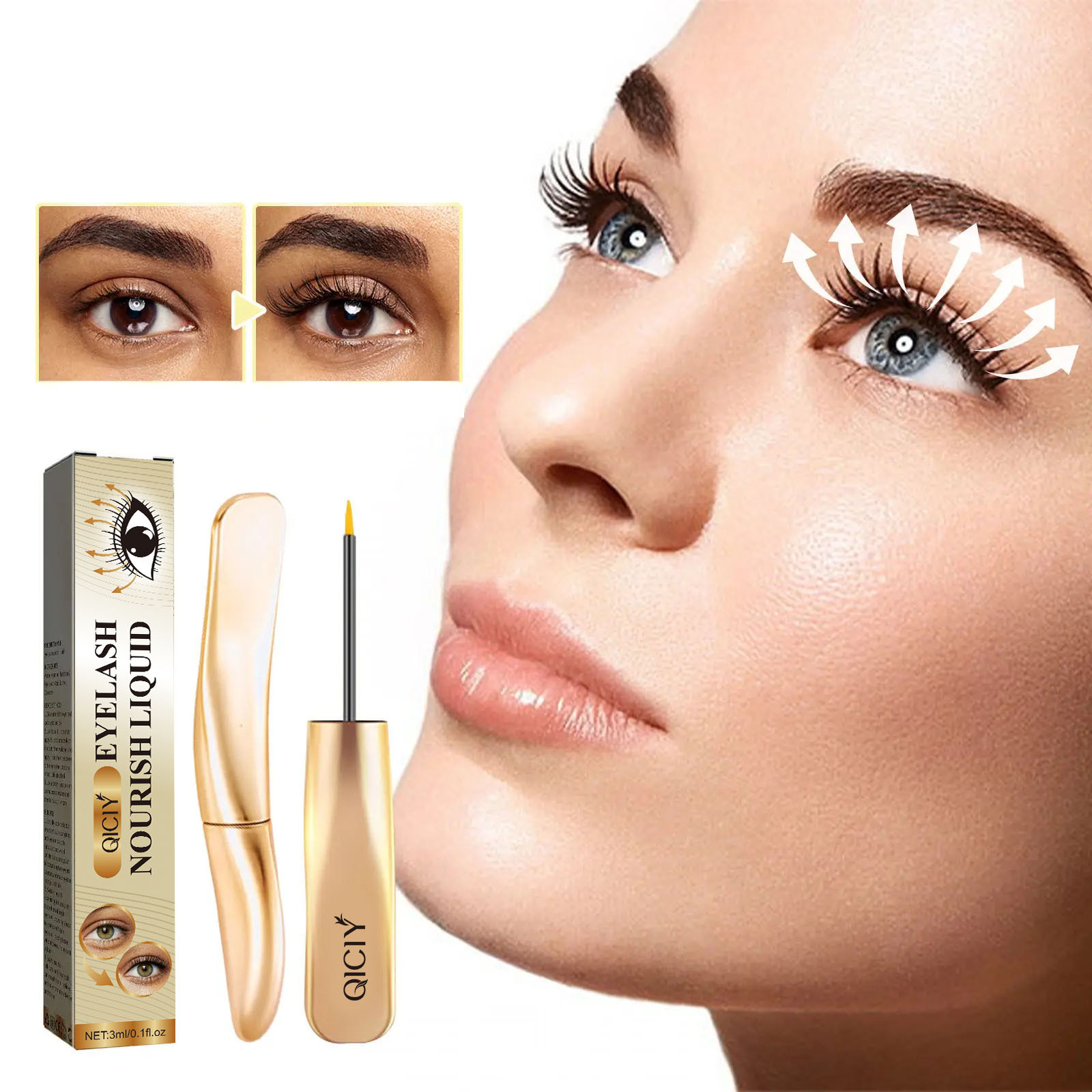 Cross-border exclusive supply of QICIY mascara, gentle and non-irritating, eyelash nourishing liquid, eye care mascara wholesale Specification image