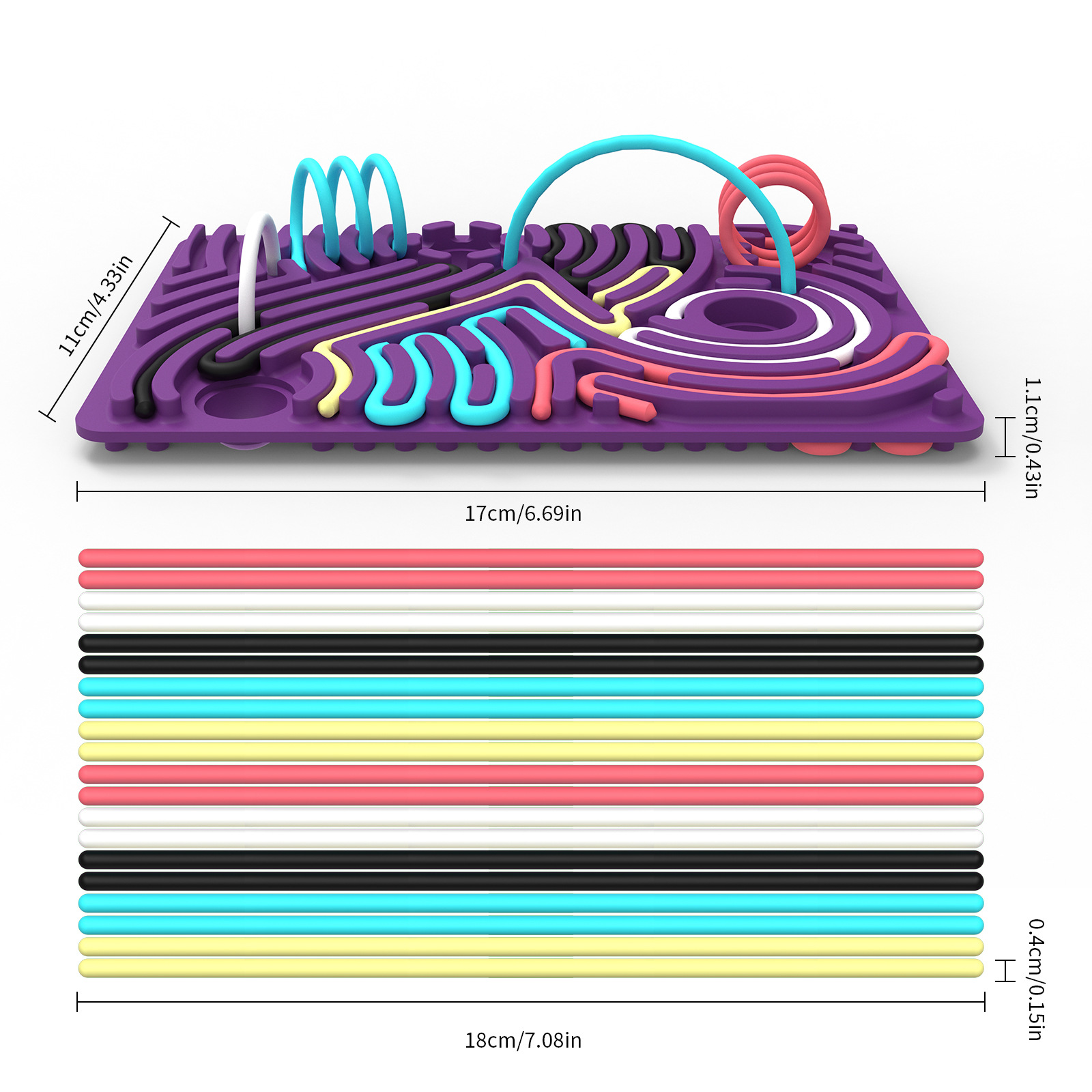 Sensory Activity Board - Children's food-grade silicone sensory board - Creative Stress relief equipment Specification image