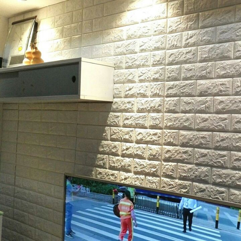 3D Stereoscopic Wall Stickers, Self-Adhesive Foam Anti-Collision Imitation Leather Soft Package Waterproof Wall Stickers For Living Room, Bedroom, Tv Background Wall Specification drawing