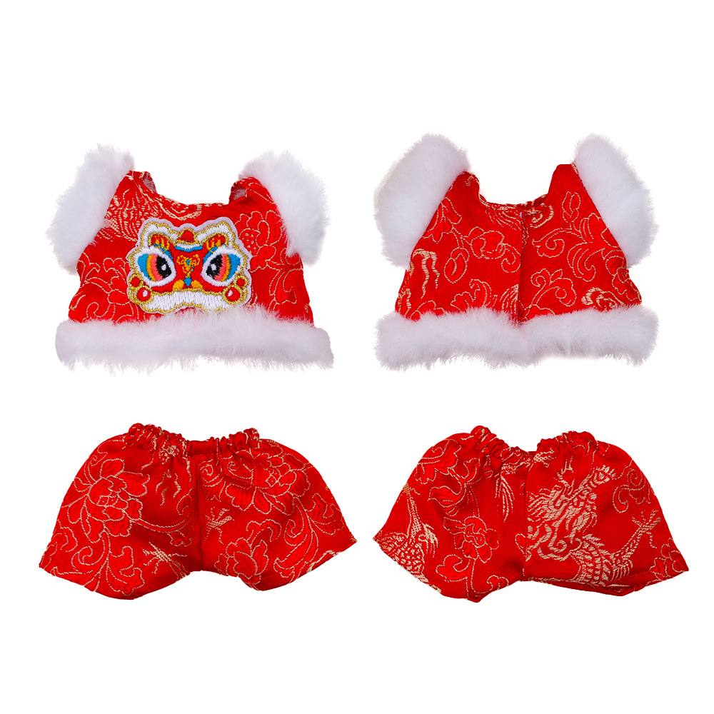 New Year's clothing for children, star people, Laba dolls, doll outfits, auspicious lion brings good fortune, Chinese-style lion dance set for children Item Picture