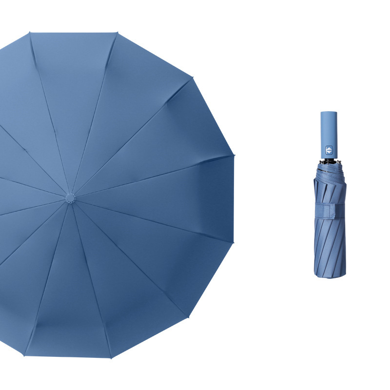 Folding 12-bone fully automatic umbrella for men, large size, double for women, suitable for both sunny and rainy days, sunshade, sun protection and UV protection Item Picture