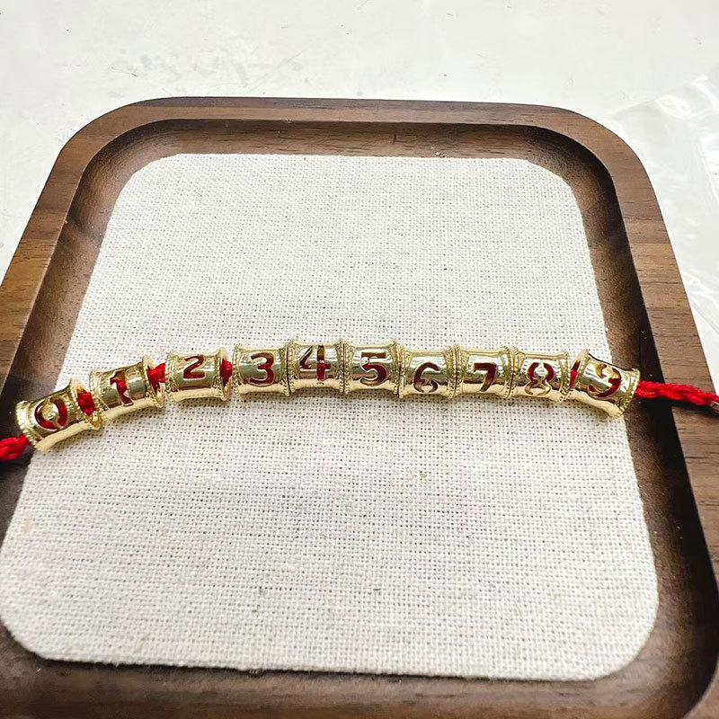 Copper-plated real gold, small waist, digital heart, beaded and decorated, bucket beads, tube beads, DIY bracelet, necklace, beaded arrangement and beaded transportation Specification image