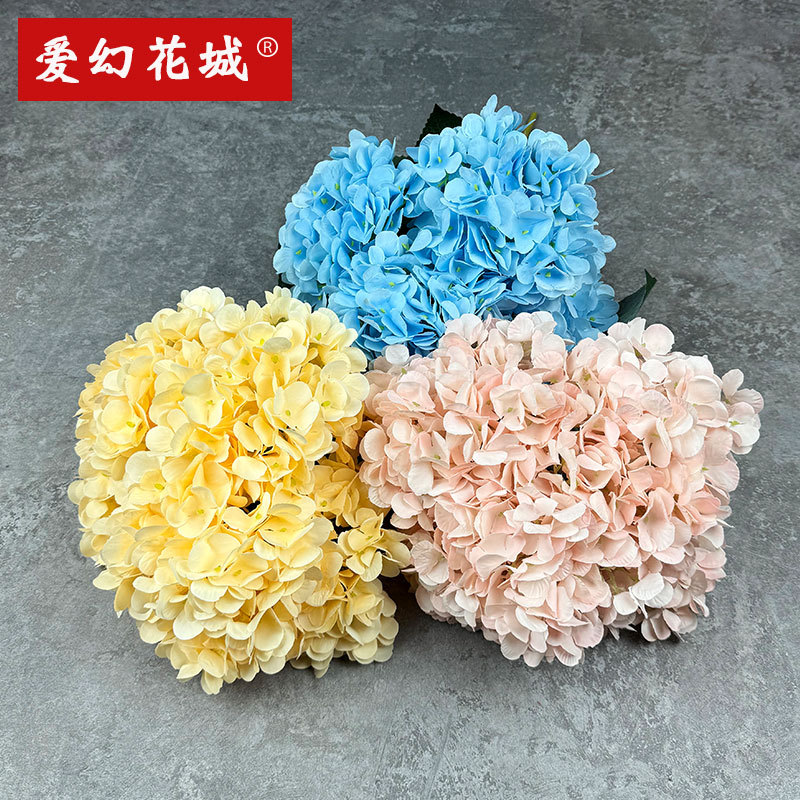 法国绣球花假花仿真花外贸把束绣球花客厅花束装饰花卉绢花摆件