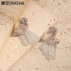 Nasha Cross-border Brass retro tassel butterfly earrings for women, simple gold and silver color earrings S925 silver needle ear piercing Specification image