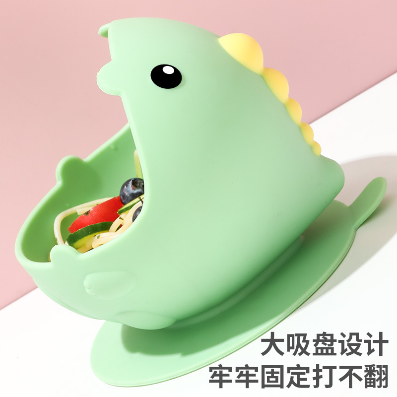 跨境热销儿童硅胶碗宝宝辅食碗婴儿专用学吃饭吸盘碗防摔儿童餐具产品图