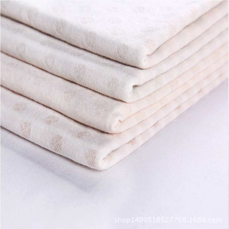 现货32S彩棉提花双层布法兰绒190g无染色全棉婴童内衣服装用布