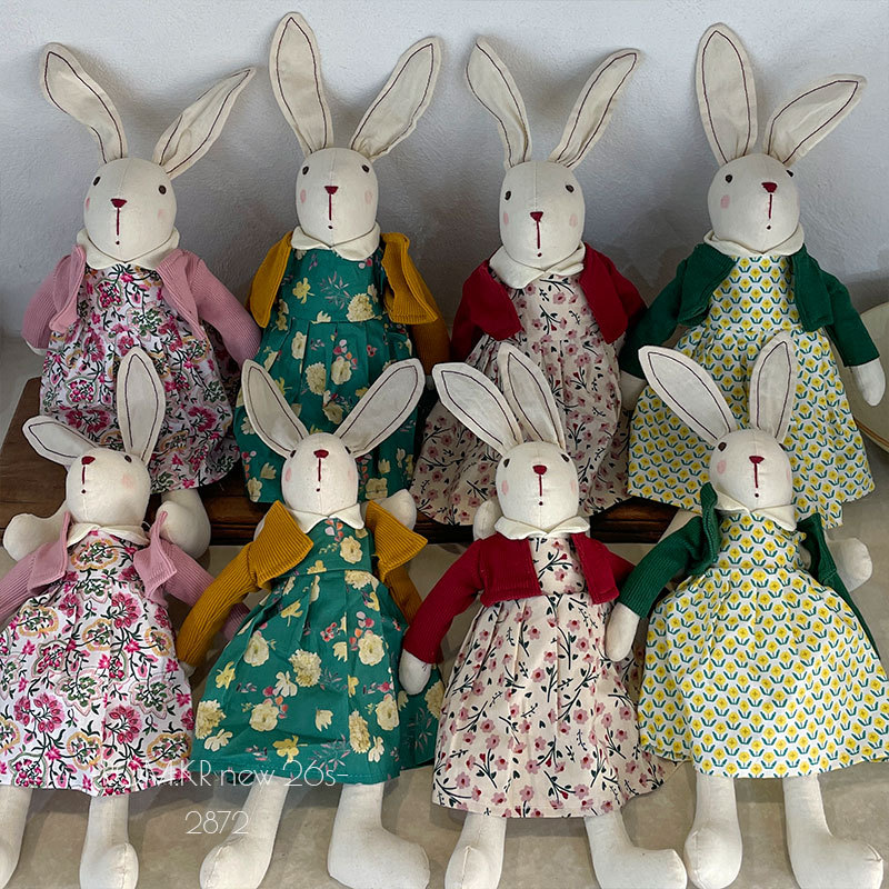 Horse Year fabric rabbit doll Plush pendant, baby clothes, crocheted cute pendant, money coming soon, auspicious doll gift