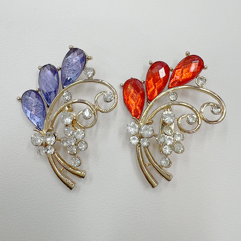 高档彩钻花卉胸针ins风轻奢礼服西装配饰合金别针外套胸花潮批发