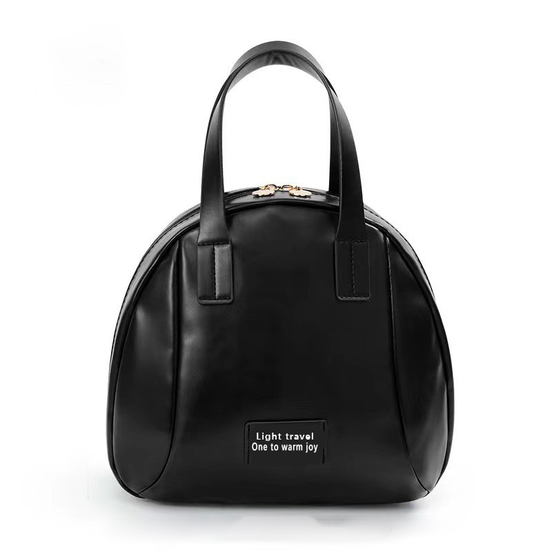 PU leather double-handed large-capacity makeup storage bag, simple and elegant, solid-color portable storage travel toiletry bag Application Scenario