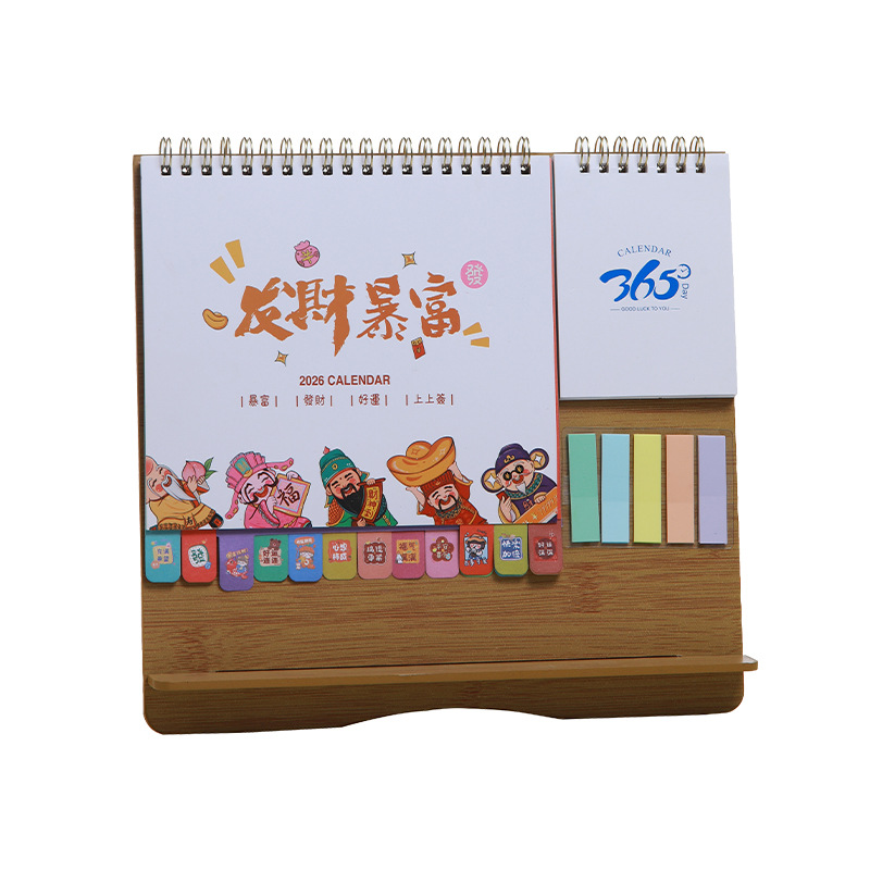 Zhouzhou Calendar 2026 Year of the Horse New Creative Desk Calendar Korean-style Wooden frame sticky Note Calendar Large Grid Office desk calendar Item Picture