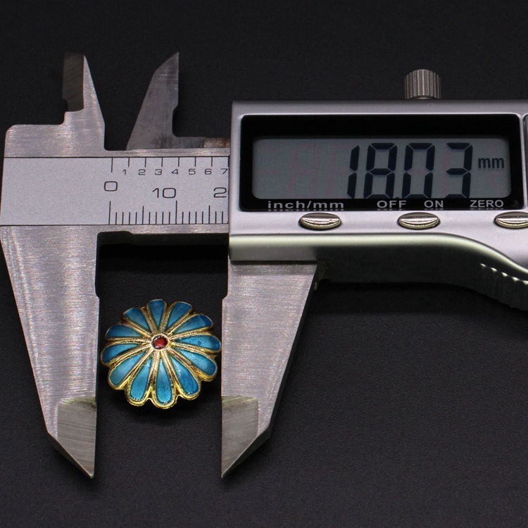 Traditional high-temperature enamel mechanism silver-blue decorative inlaid veneer Cloisonne 12-petal phoenix tail single piece Specification image