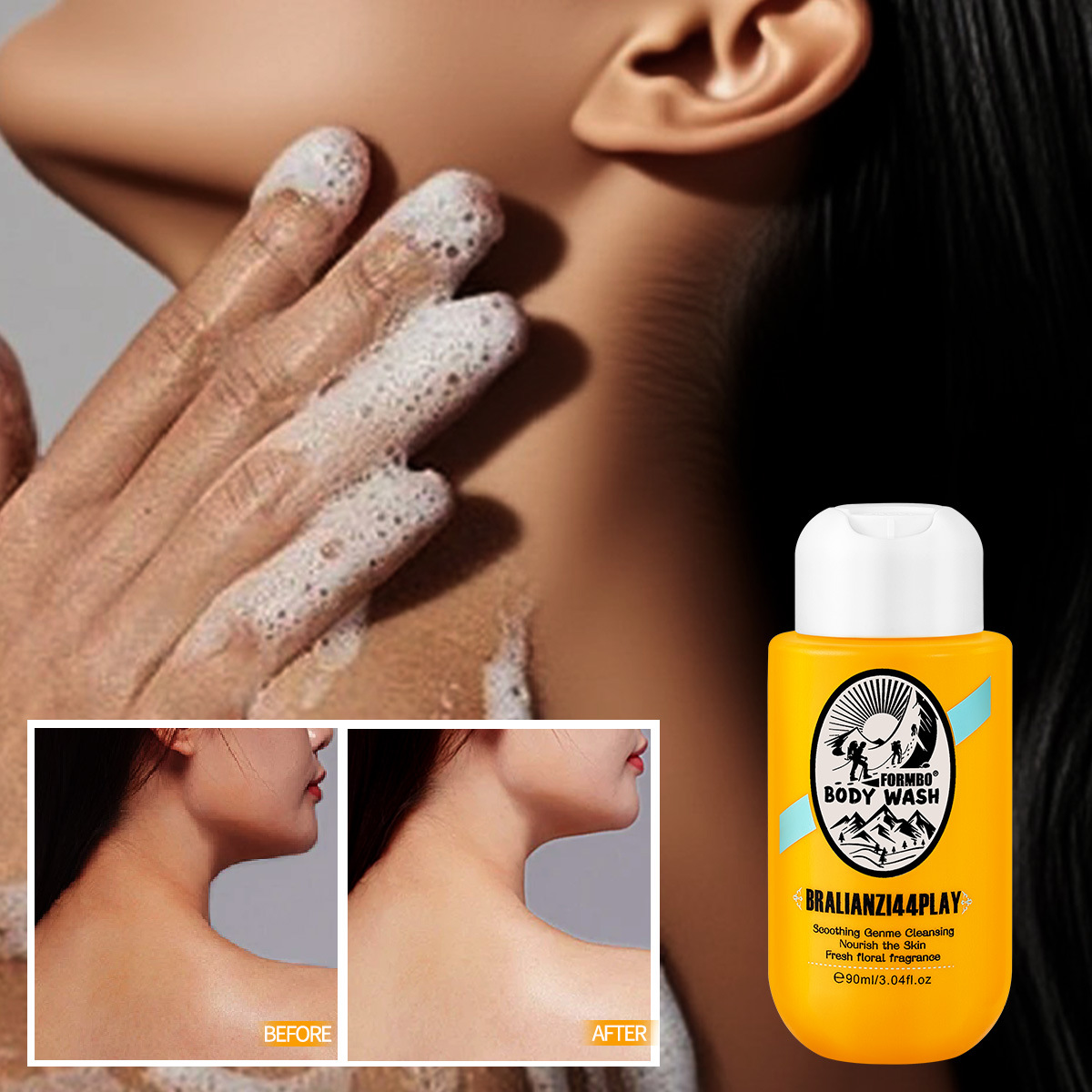 Cross-border exclusive FORMBO Hair Care Set: Smooth Shampoo, Deep Cleansing Body Wash, Smooth Hair Care Application Scenario